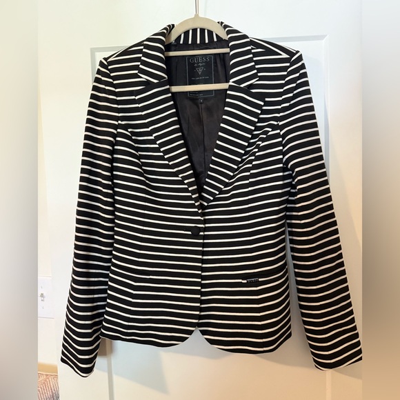 Guess Black and White Striped Blazer - Picture 1 of 2